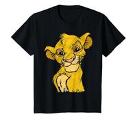 Disney Der König der Löwen, junge Simba, Porträtskizze, lächelnd T-Shirt, Kinder, Schwarz, 128