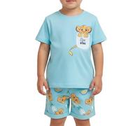 Disney Der König der Löwen T-Shirt und Shorts für Babys, 2-Teiliges Pyjama-Set aus Weicher Baumwolle für Babys Mädchen und Jungen, Größe 12 Monate | Blau