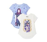 Disney Descendants Mädchen Glitzer-Grafik-T-Shirts, 2er-Pack, Größen 32-46, Violett/Weiß, 14-16 Plus