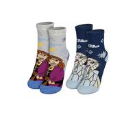 Disney Die Eiskönigin ABS Socken für Mädchen - Frozen Kinder antirutsch Söckchen Grau/Blau (2er Pack) (DE/NL/SE/PL, Numerisch, 27, 30, Regular, Grau/Blau)