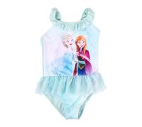 Disney Die Eiskönigin Badeanzug mit Rüschen für Mädchen - ELSA & Anna Frozen Kinder Schwimmanzug Türkis (DE/NL/SE/PL, Numerisch, 92, Regular, Türkis)
