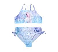 Disney Die Eiskönigin Bikini für Mädchen - ELSA Frozen Kinder Zweiteiler Schwimmanzug Blau (DE/NL/SE/PL, Numerisch, 122, 128, Regular, Blau)