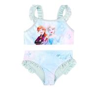 Disney Die Eiskönigin Bikini mit Rüschen für Mädchen - ELSA & Anna Frozen Kinder Zweiteiler Schwimmanzug Türkis (DE/NL/SE/PL, Numerisch, 98, 104, Regular, Türkis)