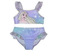 Disney Die Eiskönigin Bikini mit Rüschen für Mädchen - ELSA Frozen Kinder Zweiteiler Schwimmanzug Lila (DE/NL/SE/PL, Numerisch, 110, 116, Regular)