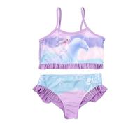 Disney Die Eiskönigin Bikini mit Rüschen für Mädchen - ELSA Frozen Kinder Zweiteiler Schwimmanzug Lila (DE/NL/SE/PL, Numerisch, 122, 128, Regular, Lila)