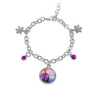 Disney Die Eiskönigin Charm-Armband Charm-Armband mit Eiskönigin Charms - Eiskönigin Schmuck Schmuck für Frauen, 17 cm, Metall Stein, Kristall