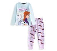 Disney Die Eiskönigin Hellblaues Pyjama-Set mit Langen Ärmeln und Langen Beinen für Mädchen | Nachtwäsche mit ELSA-, Anna- und Olaf-Print | Kindernachtwäsche für die Schlafenszeit und Übernachtungen