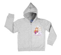 Disney Die Eiskönigin Pullover für Mädchen - Frozen Kinder Kapuzenpullover Hoodie Sweatshirt Grau (as3, Numeric, Numeric_122, Numeric_128, Regular, 122-128)