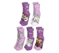 Disney Die Eiskönigin Socken für Mädchen - Elsa, Anna & Olaf Frozen Kinder Kindersocken Söckchen Lila (5er Pack) (DE/NL/SE/PL, Numerisch, 31, 34, Regular)