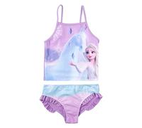 Disney Die Eiskönigin Tankini Badeanzug mit Rüschen für Mädchen - ELSA Frozen Kinder Zweiteiler Schwimmanzug Lila (DE/NL/SE/PL, Numerisch, 122, 128, Regular, Lila)