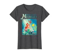 Disney Die kleine Meerjungfrau Ariel und Freunde T-Shirt, Damen, Anthrazit Meliert, XL