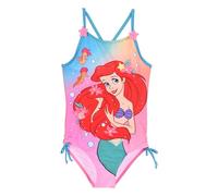 Disney Die kleine Meerjungfrau Badeanzug Ariel mit gekreuzten Trägern, seitlichen Schleifen, Rosa und Blau für Mädchen, blau, 6 Jahre