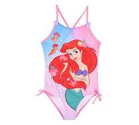 Disney Die kleine Meerjungfrau Badeanzug Ariel mit gekreuzten Trägern, seitlichen Schleifen, Rosa und Blau für Mädchen, Rosa, 3 Jahre