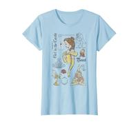 Disney Die Schöne und das Biest Charaktere Skizziertes T-Shirt T-Shirt