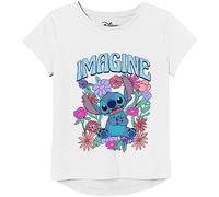 Disney Disney Lilo & Stitch Imagine & Flowers Mädchen Kurzarm T-Shirt, Weiss/opulenter Garten, 10-12