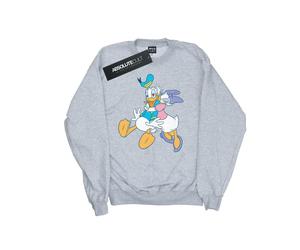 Disney - "Donald And Daisy Duck Kiss" Sweatshirt für Damen (Grau) L