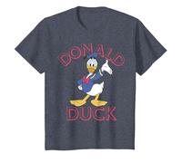 Disney Donald Duck Happy Wave Portrait Logo T-Shirt, Kinder, Blau Meliert, 128