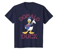 Disney Donald Duck Happy Wave Portrait Logo T-Shirt, Kinder, Marineblau, 140