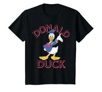 Disney Donald Duck Happy Wave Portrait Logo T-Shirt, Kinder, Schwarz, 140