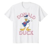 Disney Donald Duck Happy Wave Portrait Logo T-Shirt, Kinder, Weiß, 98