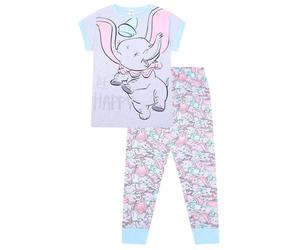Disney Dumbo Be Happy langer Damen-Schlafanzug aus Baumwolle Gr. 44, rose