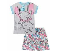 Disney Dumbo Be Happy Langer Damen Schlafanzug aus Baumwolle Gr. 48/50 DE, blau