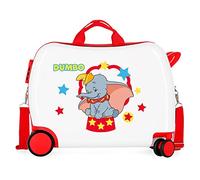 Disney Dumbo Kinderkoffer, weiß, 50 x 39 x 20 cm, Hartplastik, seitlicher Kombinationsverschluss, 34 l, 1,8 kg, 4 Räder