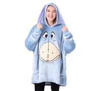 Disney Eeyore Damen tragbarer Decken-Hoodie | Blauer Kapuzenpullover für Erwachsene mit Esel-Charaktergesicht | Damen-Loungewear mit Sherpa-Futter, Einheitsgröße, 3D-Ohren