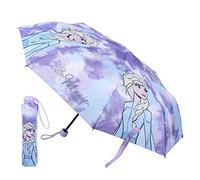 Disney Eiskönigin Regenschrim Taschenschirm Anna und Elsa manuell Fiberglas (Blau)