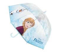 Disney Eiskönigin Stockschirm Regenschirm Bubble Schirm Anna und Elsa Schrim durchsichtig Fiber Glas 71 cm (Hellblau)