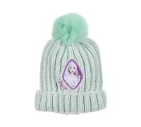 Disney ELSA Mütze für Mädchen, Wintermütze für Mädchen, Maschen Set-Mütze, Frozen Bommelmütze, Winter Accessoires für Kinder - Grün