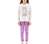 Disney ELSA Schlafanzug für Mädchen, T-Shirt und Lange Hose, 2-Teilig für Mädchen, Pyjama aus Weicher Weißer Baumwolle im Frozen-Design, Pyjama Geschenk Mädchen | 4 Jahre - Weiß