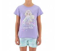 Disney ELSA T-Shirt und Shorts für Mädchen, Schlafanzug aus Weicher Baumwolle, 2-Teiliges Set für Mädchen, Frozen Design, Größe 4 Jahre - Lila