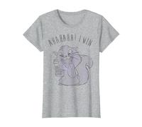 Disney Emperor's New Groove Yzma Cat Ahaha I Win T-Shirt T-Shirt, Damen, Grau Meliert, 3XL