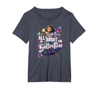 Disney Encanto Mirabel All About The Butterflies T-Shirt, Damen Große Größen, Blau Meliert, 2X
