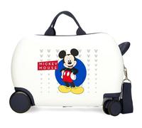 Disney Enjoy The Day Kinderkoffer, Gepäck, Minnie Maus, Kindergepäck, Innenraum mit Zwei Fächern, aus robustem und leichtem ABS-Material, 55 cm, 34 l, 4 Rollen, weiß, Kinderkoffer 45
