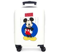 Disney Enjoy The Day Kinderkoffer, Gepäck, Minnie Maus, Kindergepäck, Innenraum mit Zwei Fächern, aus robustem und leichtem ABS-Material, 55 cm, 34 l, 4 Rollen, weiß, Koffer 50