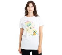 Disney Fairies Think Happy Thoughts Tinker Bell, Iridessa Ladies T Shirt, White, Medium