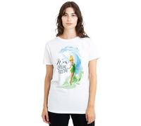 Disney Fairies Wow Swirling Pixie Dust with Tinker Bell Ladies T Shirt, White, Large