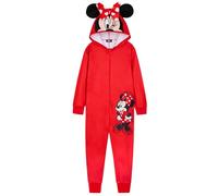 Disney Fleece Onesie Kinder Mädchen, Baby Yoda Minnie Mouse Stitch Onesie Teenager Geschenke 2 bis 14 Jahre (Rote Minnie, 9-10 Jahre)