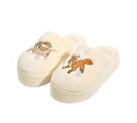 Disney Fox and The Hound Hausschuhe Groß - Kunstpelz Hausschuhe Gesticktes Design, Bequemes, Ultraweiches Innenfutter, Mehrfarbig, Medium