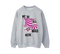 Disney Frauen/Damen Alice im Wunderland Alle verrückt hier Sweatshirt (Sport grau) L