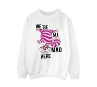Disney Frauen/Damen Alice im Wunderland Alle verrückt hier Sweatshirt (Weiß) XL