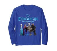 Disney Frozen 2 Die Eiskönigin Characters German Langarmshirt, Unisex für Erwachsene, Königsblau, S