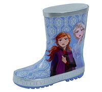 Disney Frozen 2 Mädchen Gummistiefel 3D Silber Gummi Gummistiefel Elsa Anna Regen Schnee Kinder Gummistiefel, blau, 24 EU