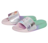 Disney Frozen 2 Mädchen Sliders Elsa Anna Farbverlauf Regenbogen Kinder Sommer Sandalen Leicht Wasserdicht Strand Pool Schuhe, rosa / purpur, 27 EU