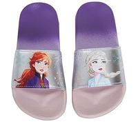 Disney Frozen 2 Mädchen Sliders Elsa Anna Gradient Regenbogen Kinder Sommer Sandalen Leicht Wasserdicht Strand Pool Schuhe, silber, 24 EU
