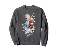 Disney Frozen Anna and Elsa Snowflakes Sweatshirt, Unisex für Erwachsene, Anthrazit Meliert, L