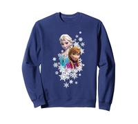 Disney Frozen Anna and Elsa Snowflakes Sweatshirt, Unisex für Erwachsene, Marineblau, L