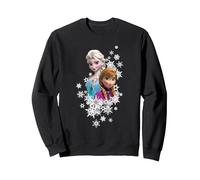 Disney Frozen Anna and Elsa Snowflakes Sweatshirt, Unisex für Erwachsene, Schwarz, XL